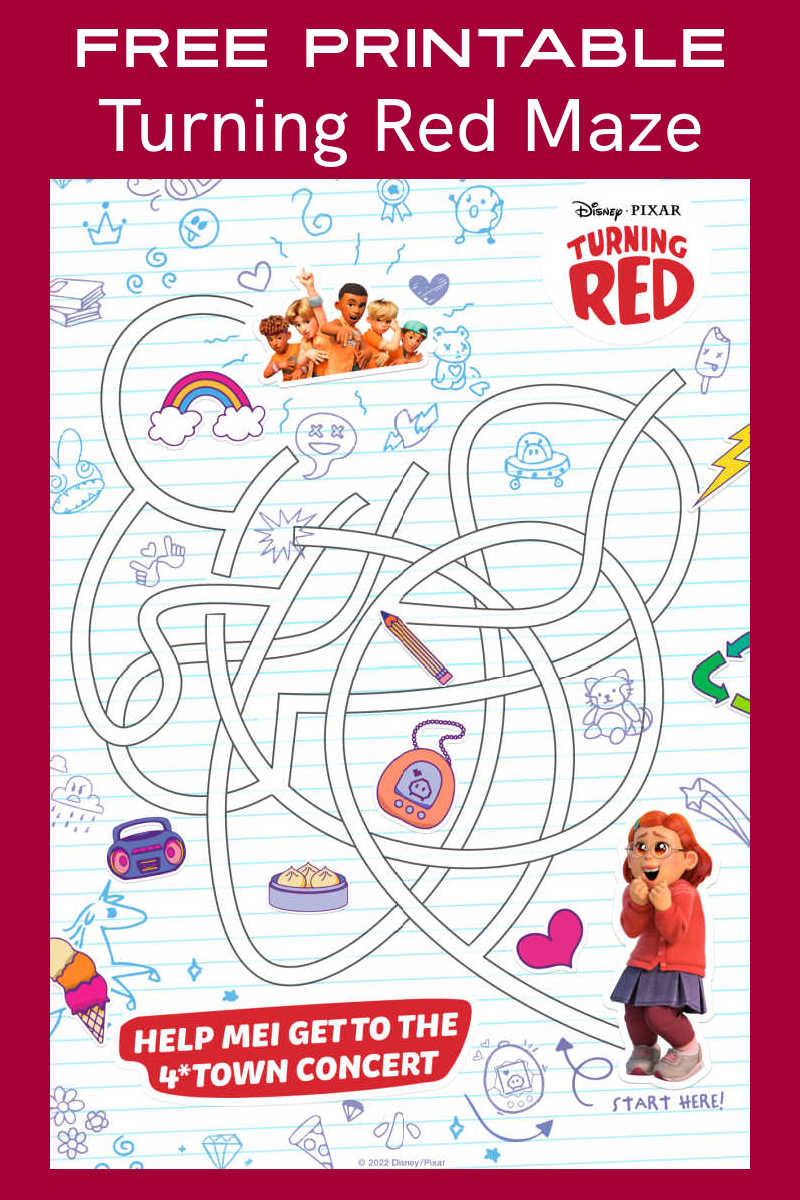 Download the free Turning Red maze for a fun little challenge courtesy of the latest Disney Pixar family movie. 