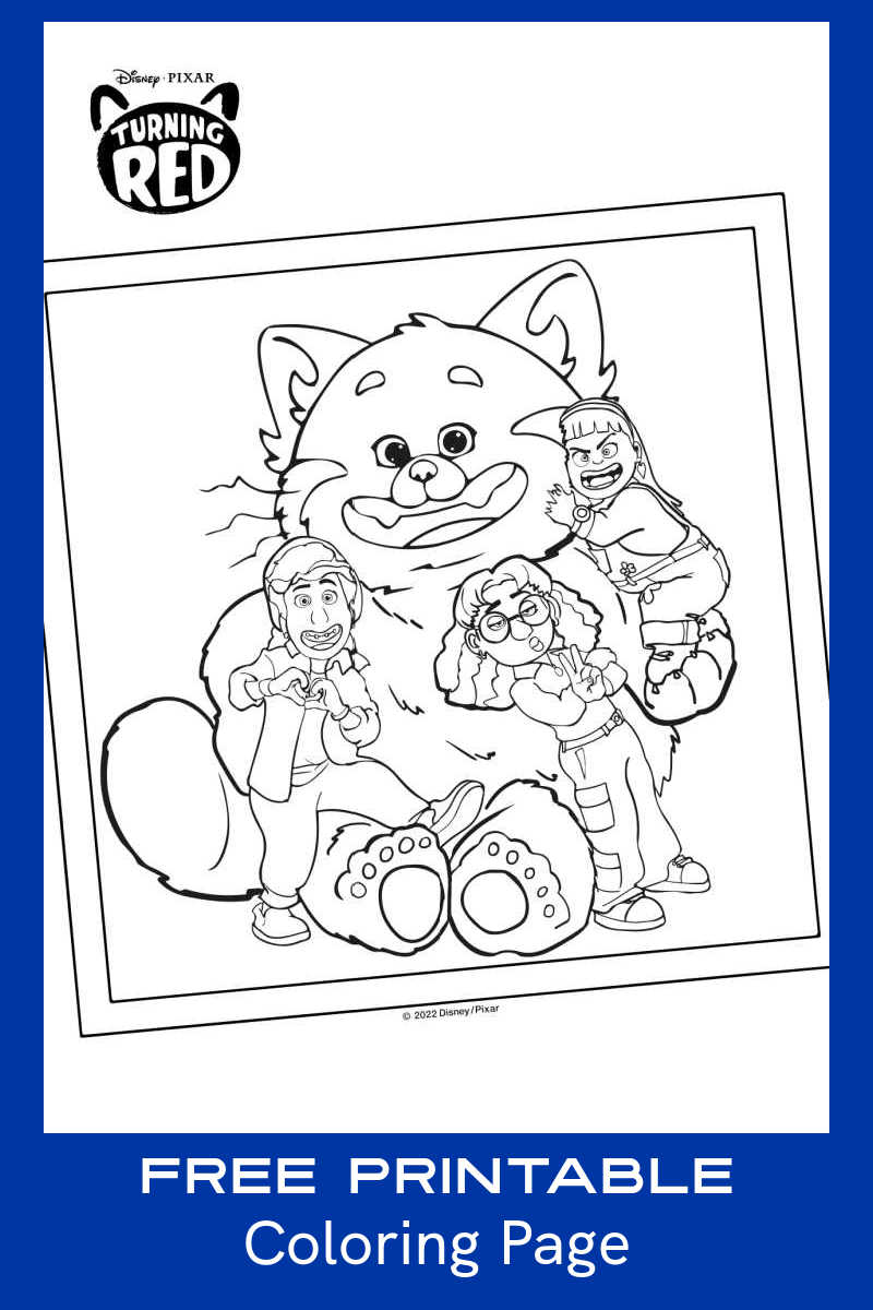 Print out this adorable panda coloring page for your kids, so they can color the characters from Disney Pixar's Turning Red movie. 