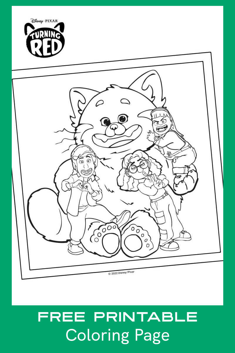 Free Printable Turning Red Panda Coloring Page - Mama Likes This