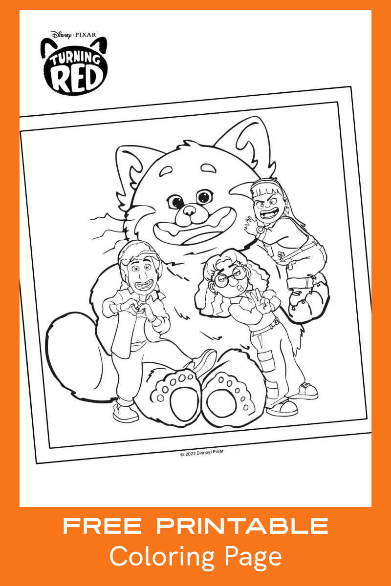 Print out this adorable panda coloring page for your kids, so they can color the characters from Disney Pixar's Turning Red movie. 