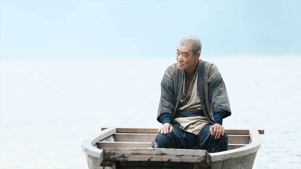 japanese man alone in small boat