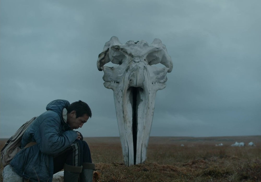 whaler with whale skull