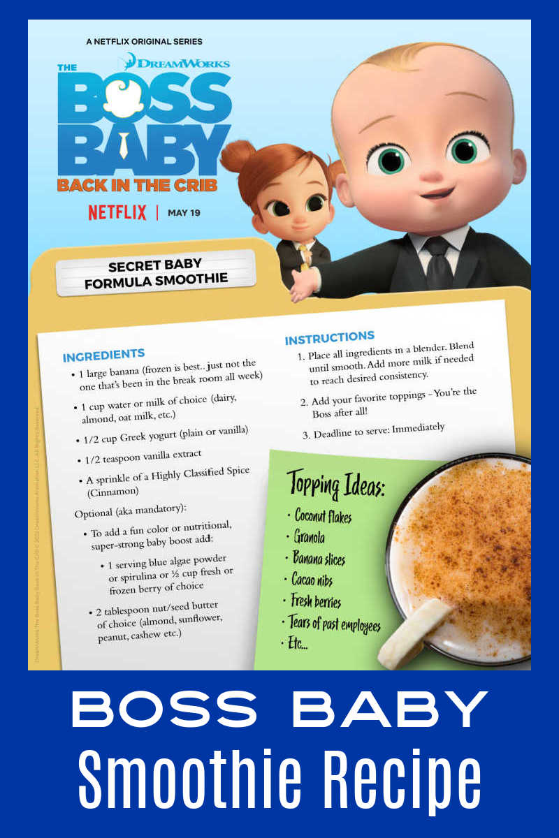 Boss Baby Secret Baby Formula Smoothie Recipe