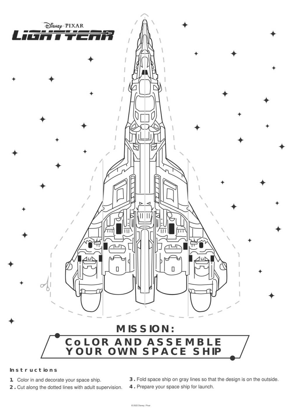Free Printable Lightyear Spaceship Craft - Mama Likes This