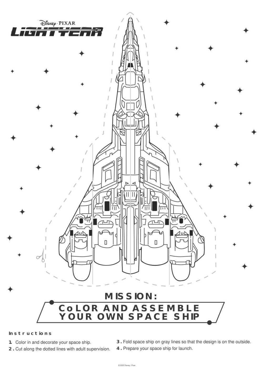 Buzz Lightyear Spaceship Coloring Page