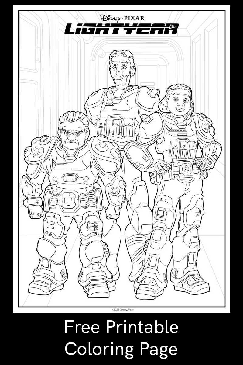 Download the Lightyear Junior Zap Patrol coloring page, so your child can color Izzy, Mo and Darby from the Disney Pixar movie.