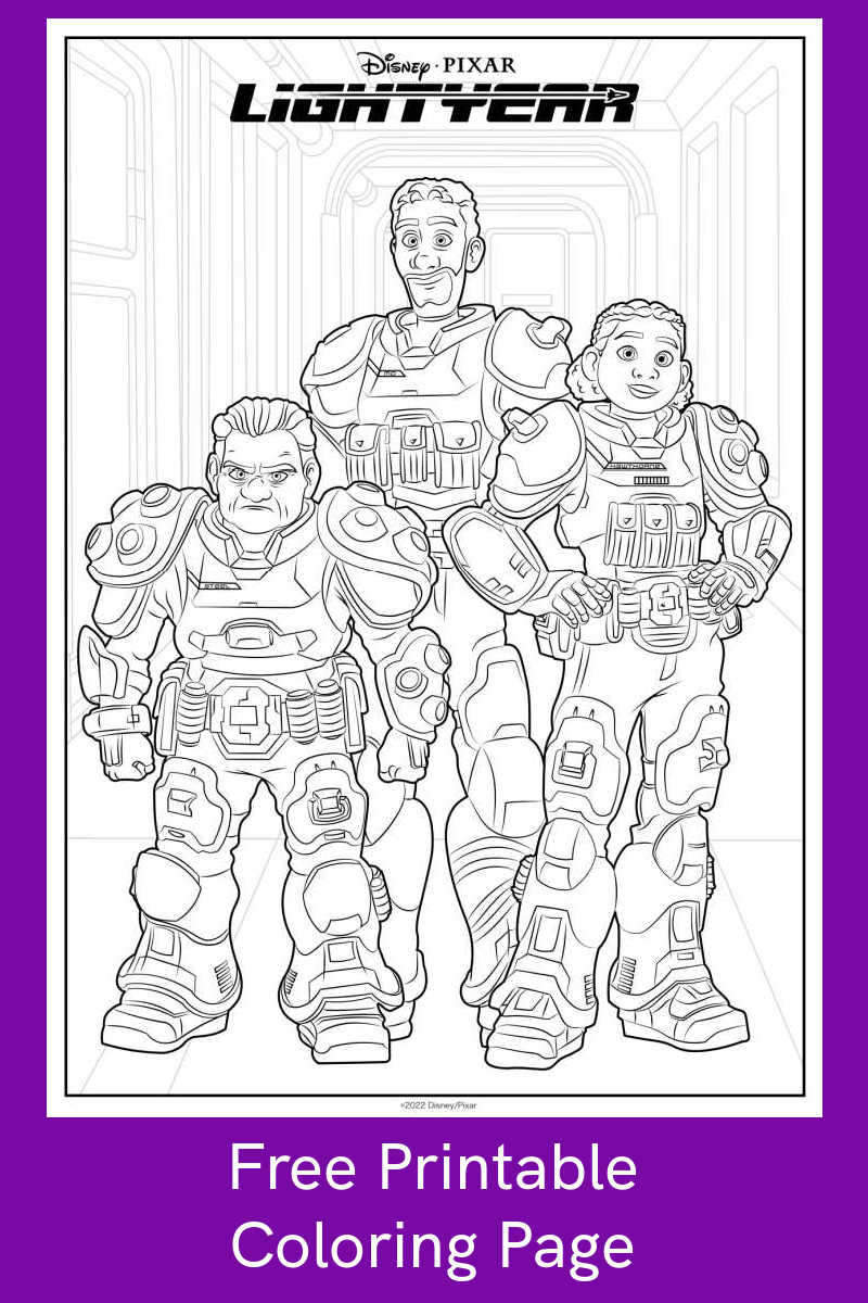 Download the Lightyear Junior Zap Patrol coloring page, so your child can color Izzy, Mo and Darby from the Disney Pixar movie.