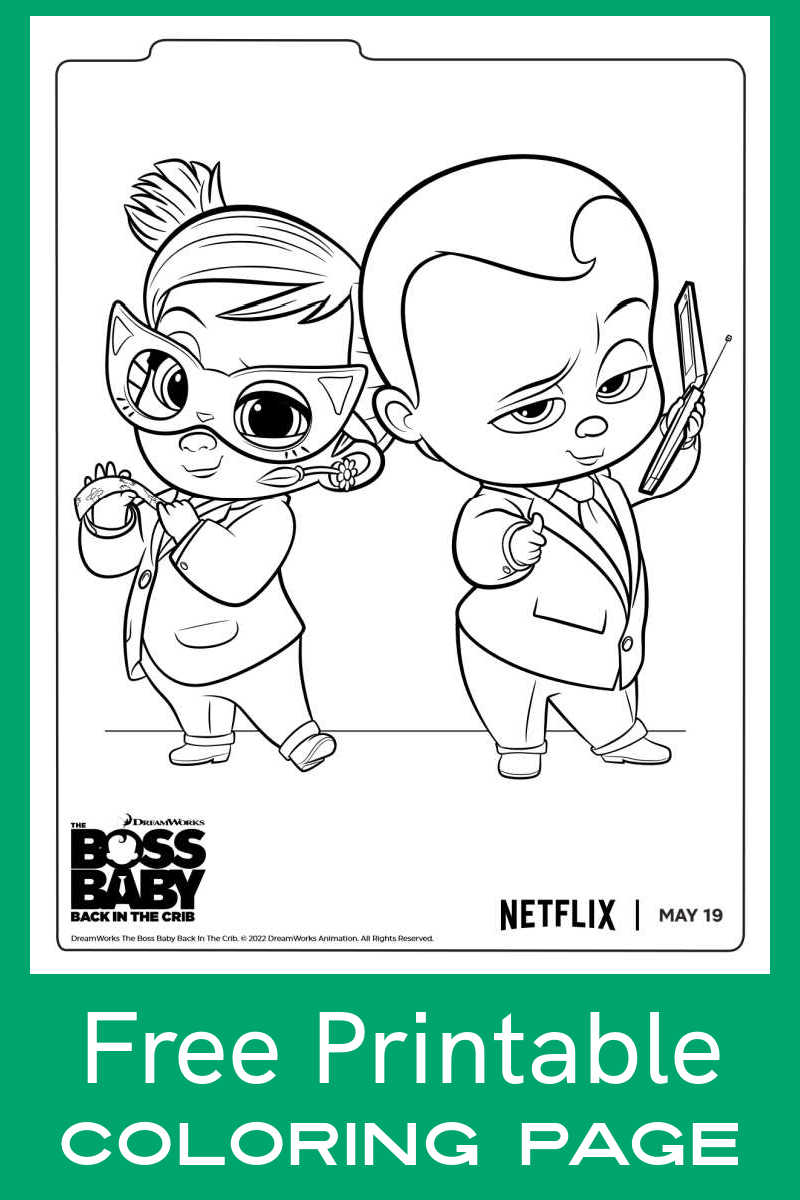 Boss Baby Theodore and Tina Coloring Page