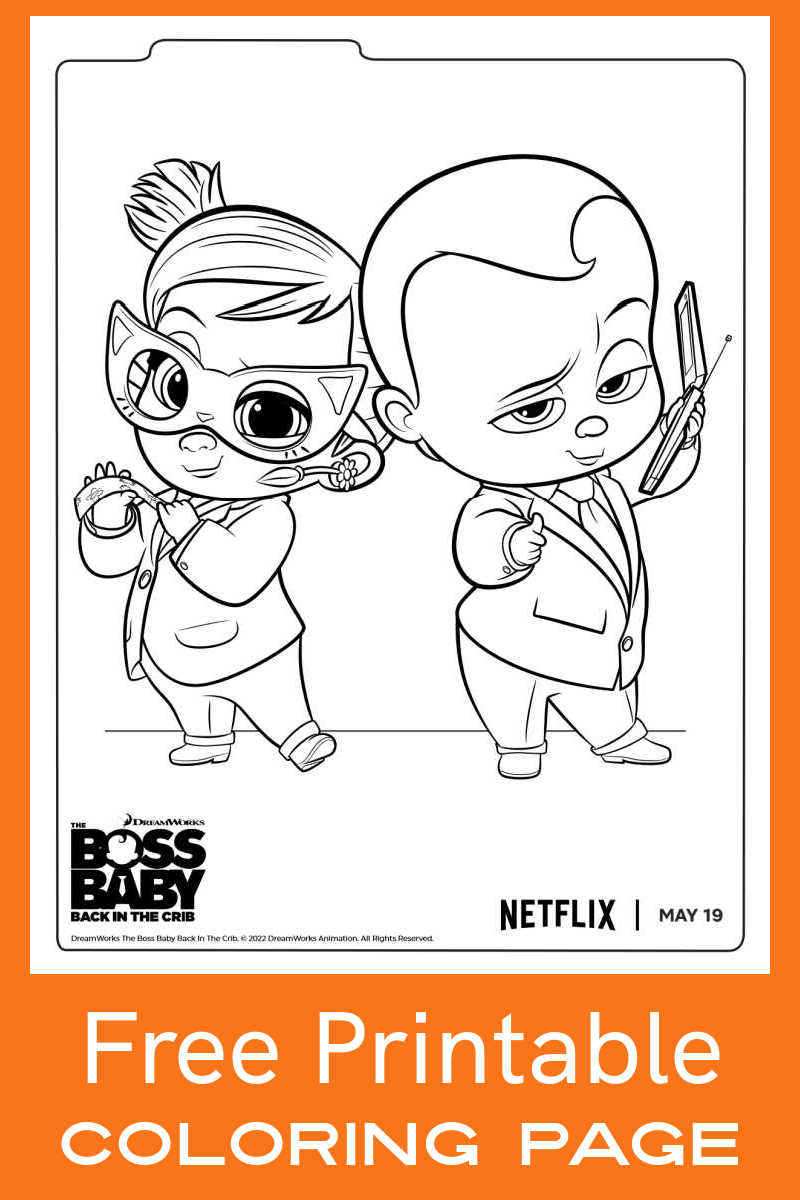 Boss Baby Theodore and Tina Coloring Page