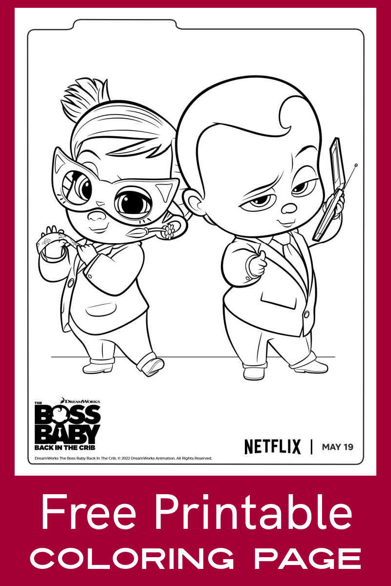 Boss Baby Theodore and Tina Coloring Page