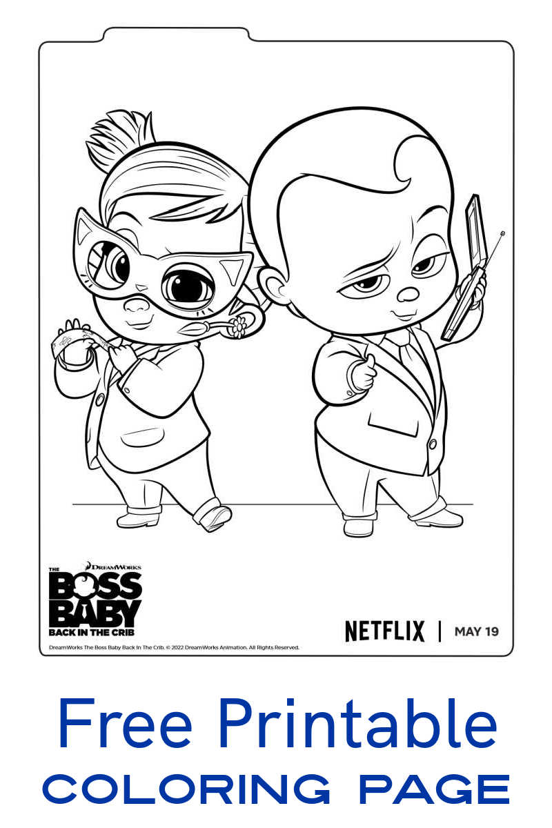 Boss Baby Theodore and Tina Coloring Page