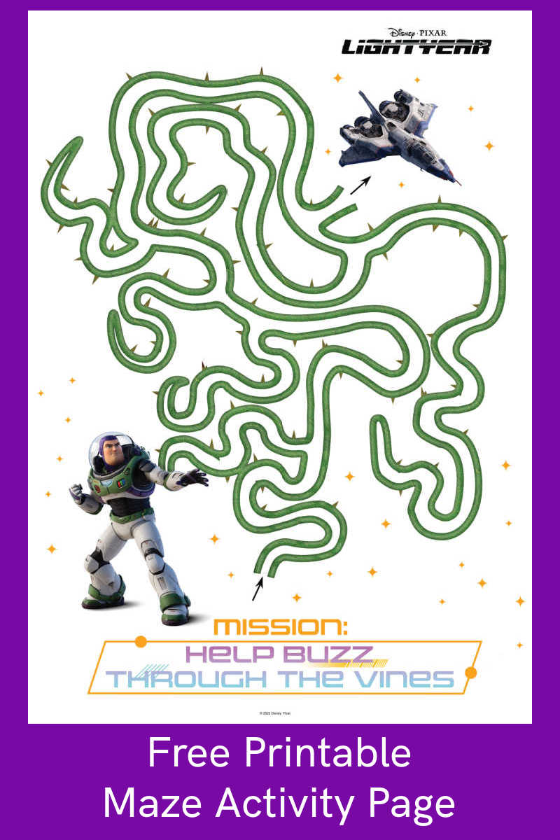 Help your child have a fun Disney Pixar challenge, when you download the free printable Lightyear maze activity page. 