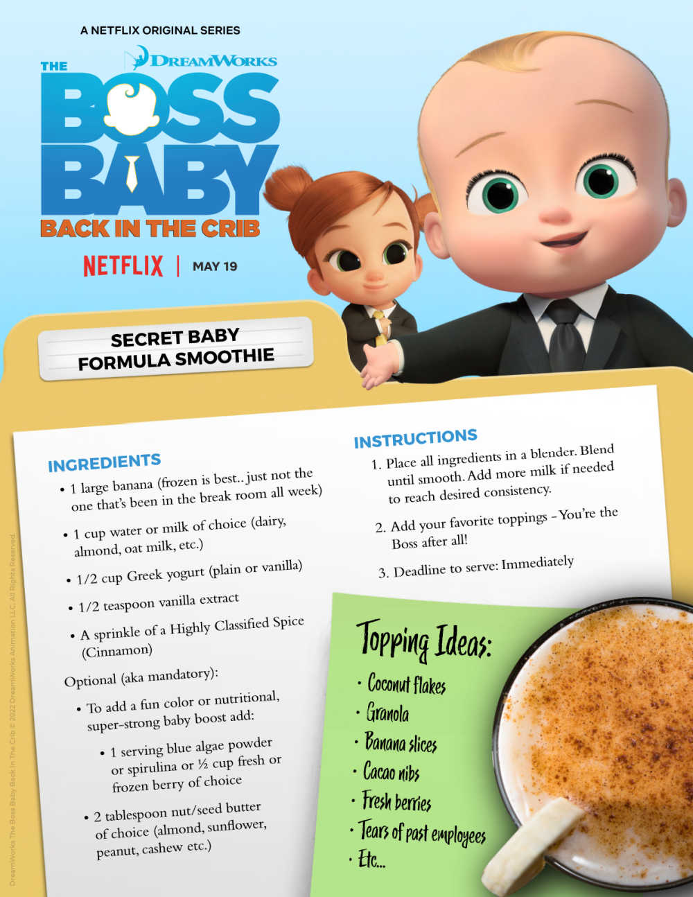 the boss baby smoothie recipe