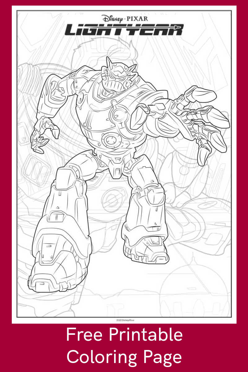 Download the free printable Zurg coloring page, so your child can create fun art featuring the evil emperor from Lightyear.