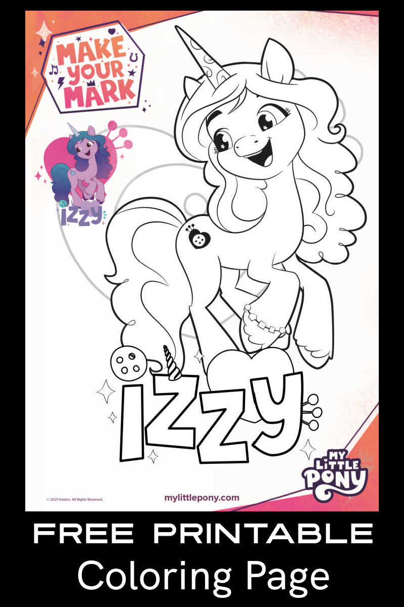 This free printable My Little Pony Izzy coloring page will be a fun activity, when you print it for your child to color. 