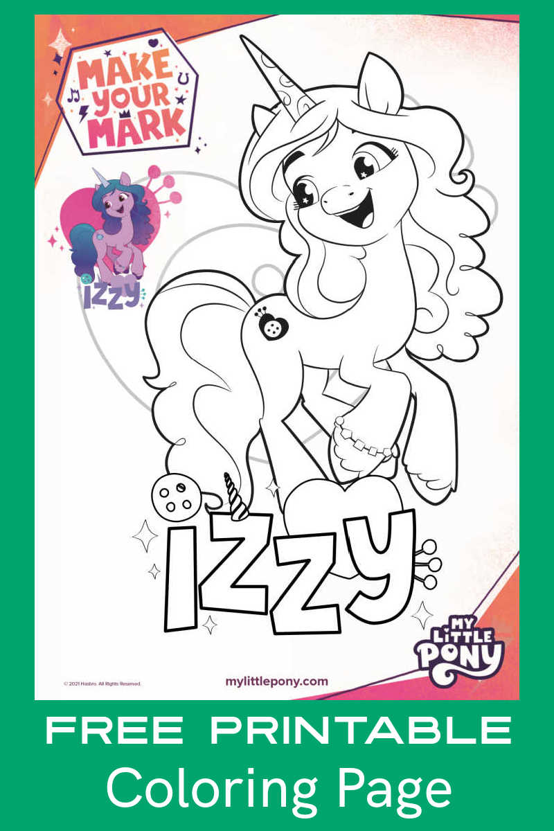 This free printable My Little Pony Izzy coloring page will be a fun activity, when you print it for your child to color. 