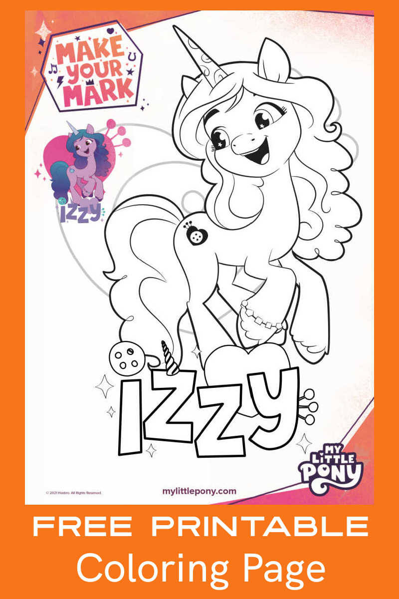 This free printable My Little Pony Izzy coloring page will be a fun activity, when you print it for your child to color. 