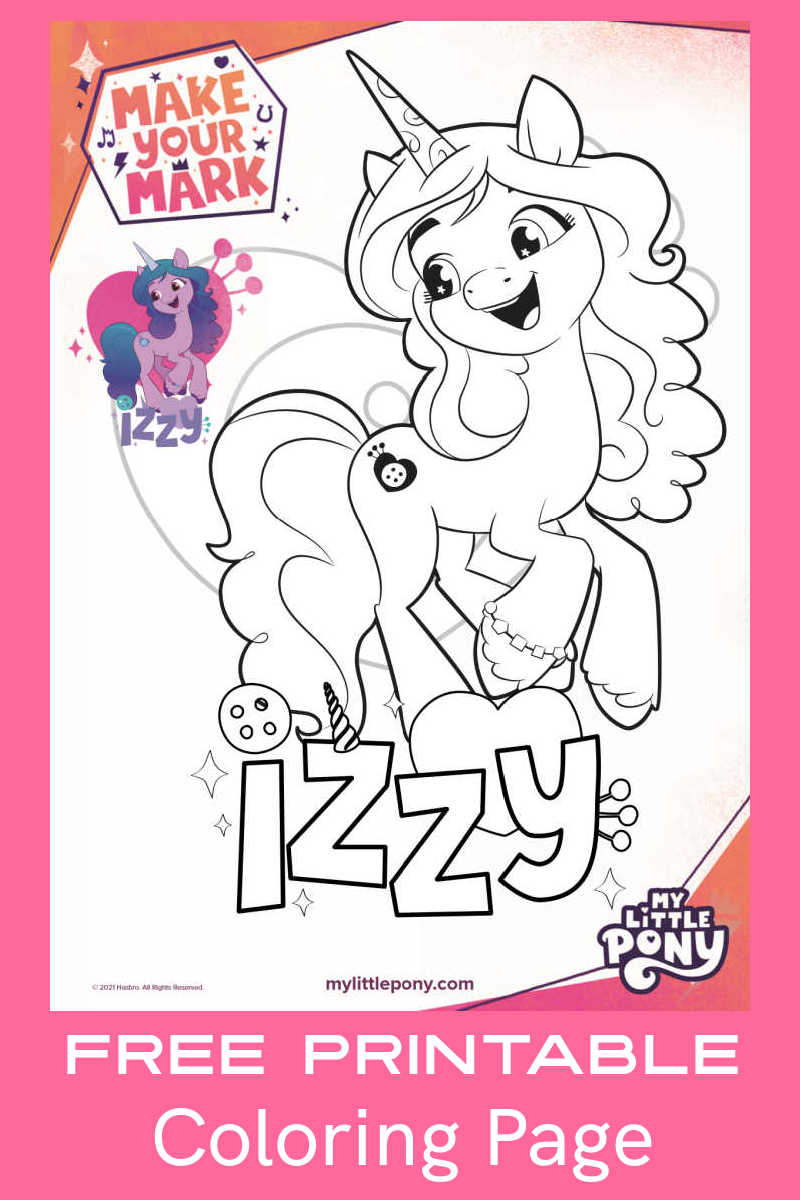 This free printable My Little Pony Izzy coloring page will be a fun activity, when you print it for your child to color. 