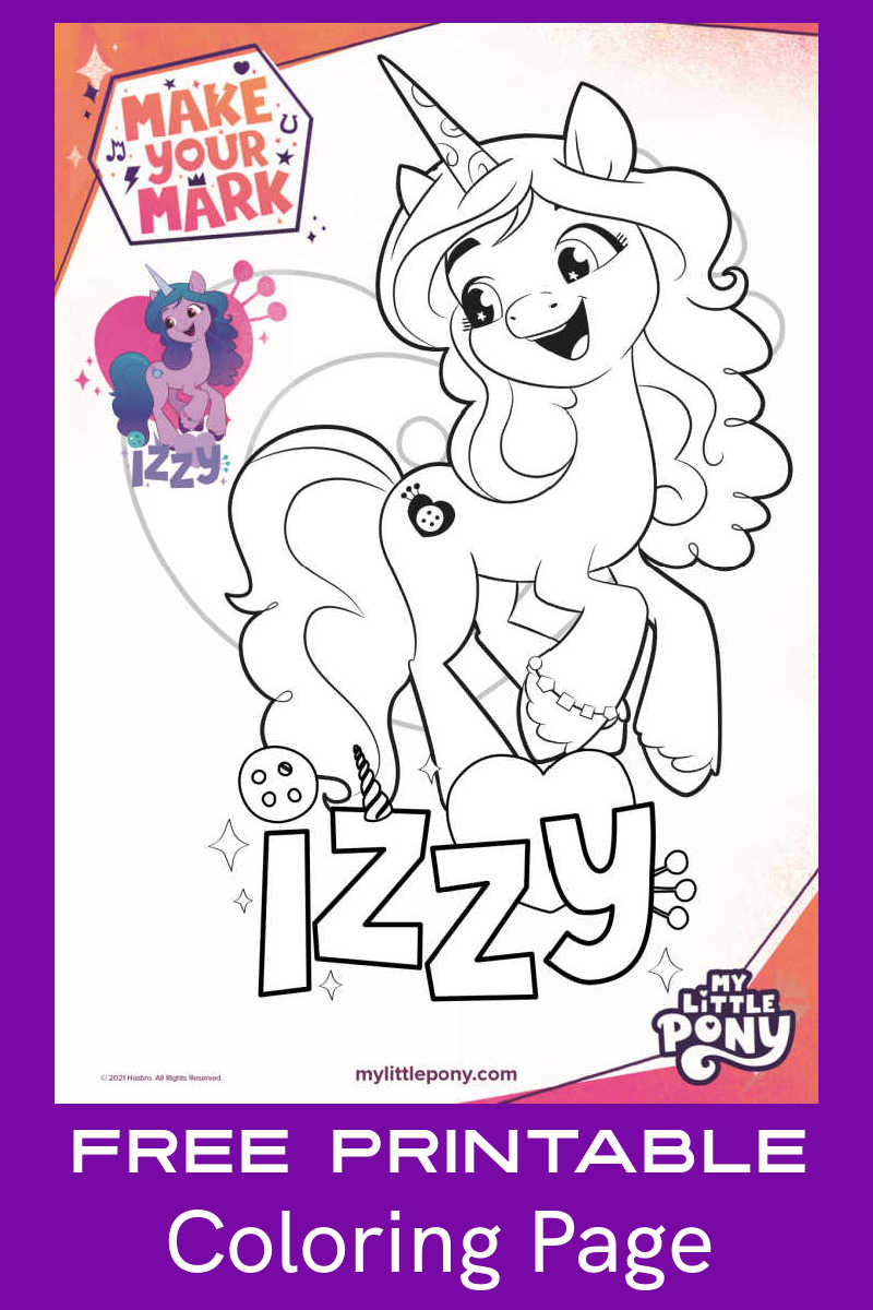 This free printable My Little Pony Izzy coloring page will be a fun activity, when you print it for your child to color. 