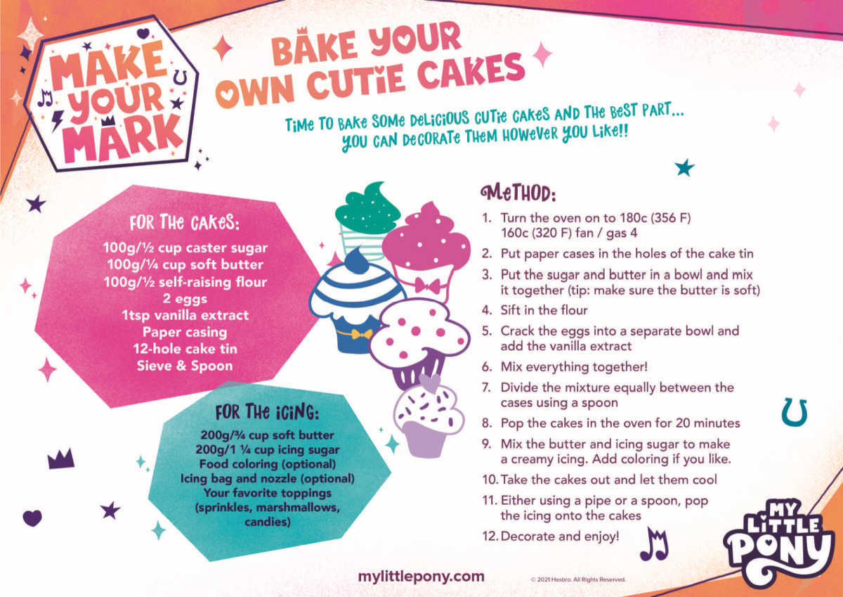 cutie cakes my little pony cupcake recipe