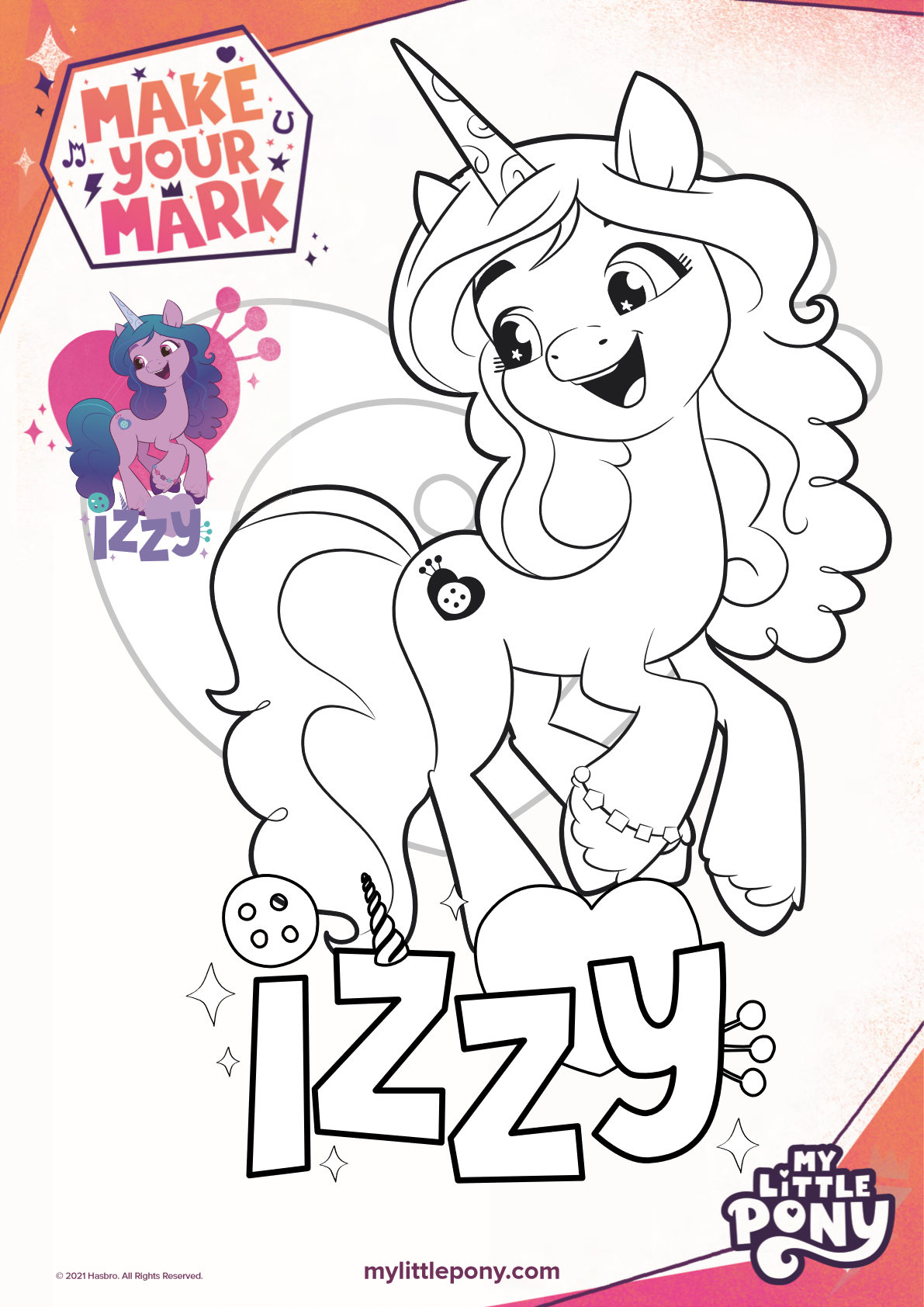 my little pony unicorn coloring page