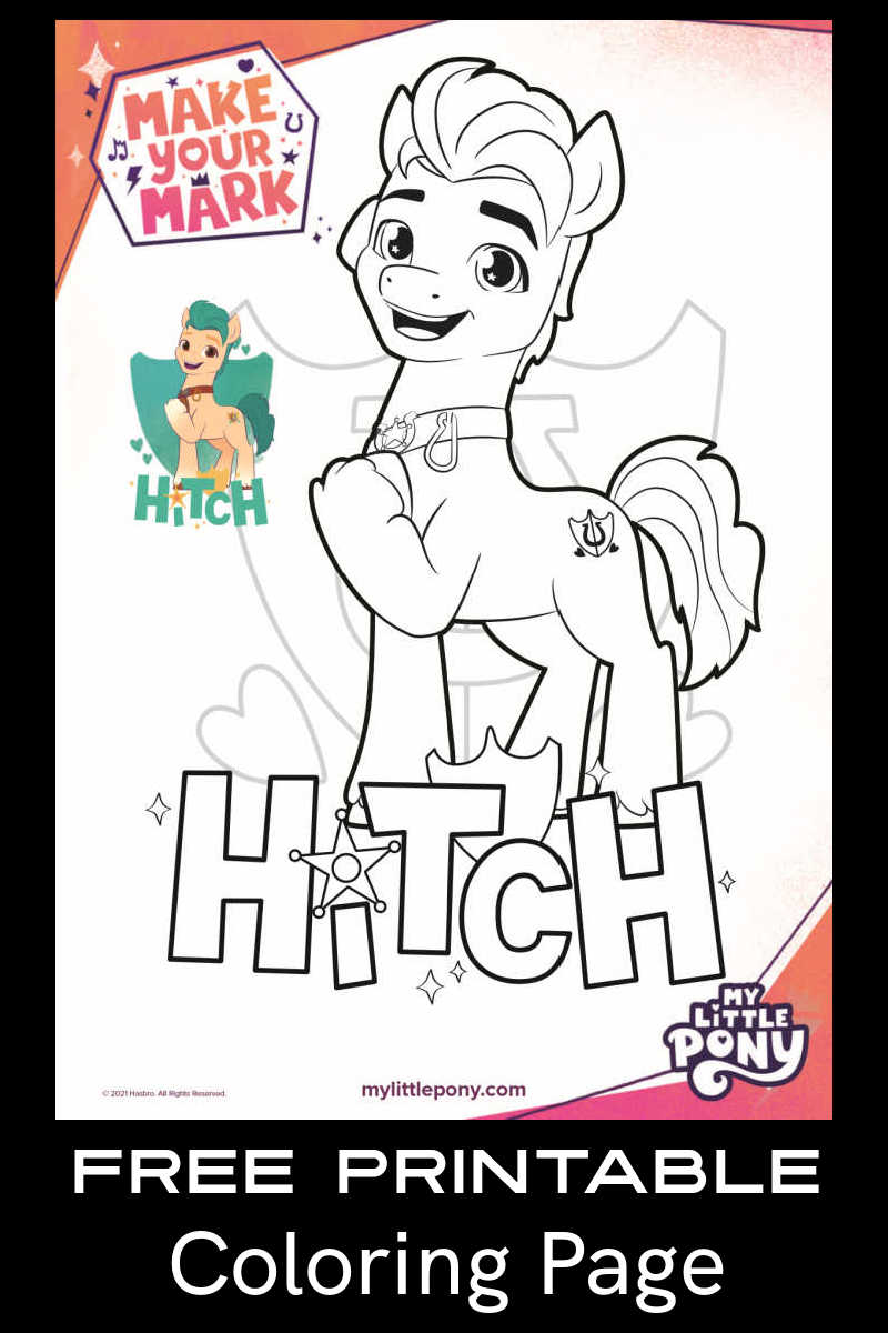 This My Little Pony Hitch coloring page is fabulous, so your kids will have fun as they color in the picture from the Netflix series. 