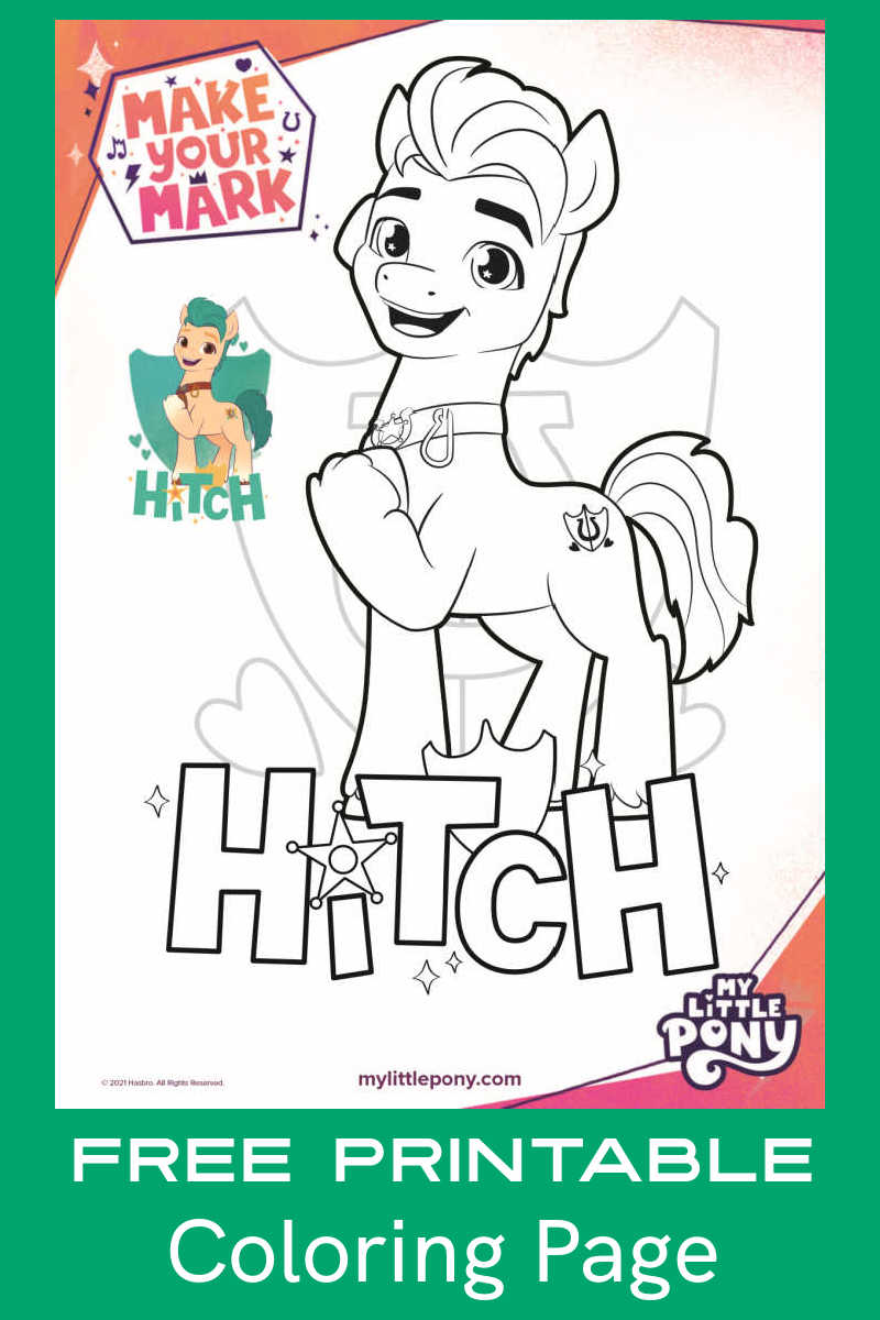 This My Little Pony Hitch coloring page is fabulous, so your kids will have fun as they color in the picture from the Netflix series. 