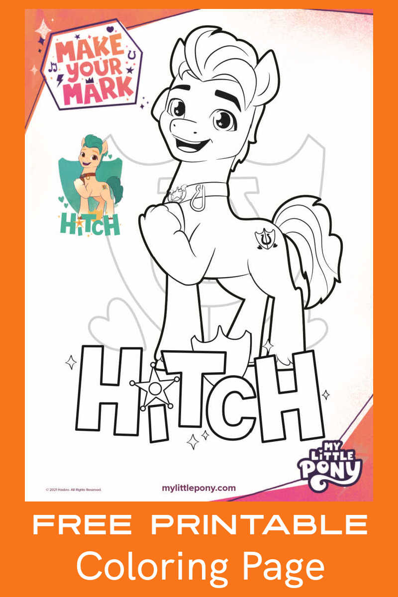 This My Little Pony Hitch coloring page is fabulous, so your kids will have fun as they color in the picture from the Netflix series. 