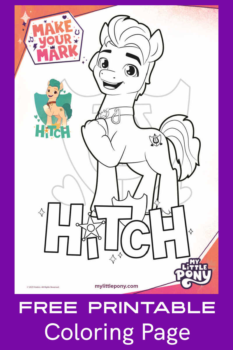 This My Little Pony Hitch coloring page is fabulous, so your kids will have fun as they color in the picture from the Netflix series. 