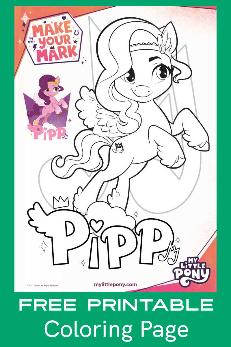 Enjoy a cute freebie from My Little Pony: Make Your Mark, when you download the free printable Pipp coloring page pdf. 