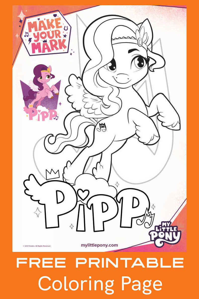 Enjoy a cute freebie from My Little Pony: Make Your Mark, when you download the free printable Pipp coloring page pdf. 