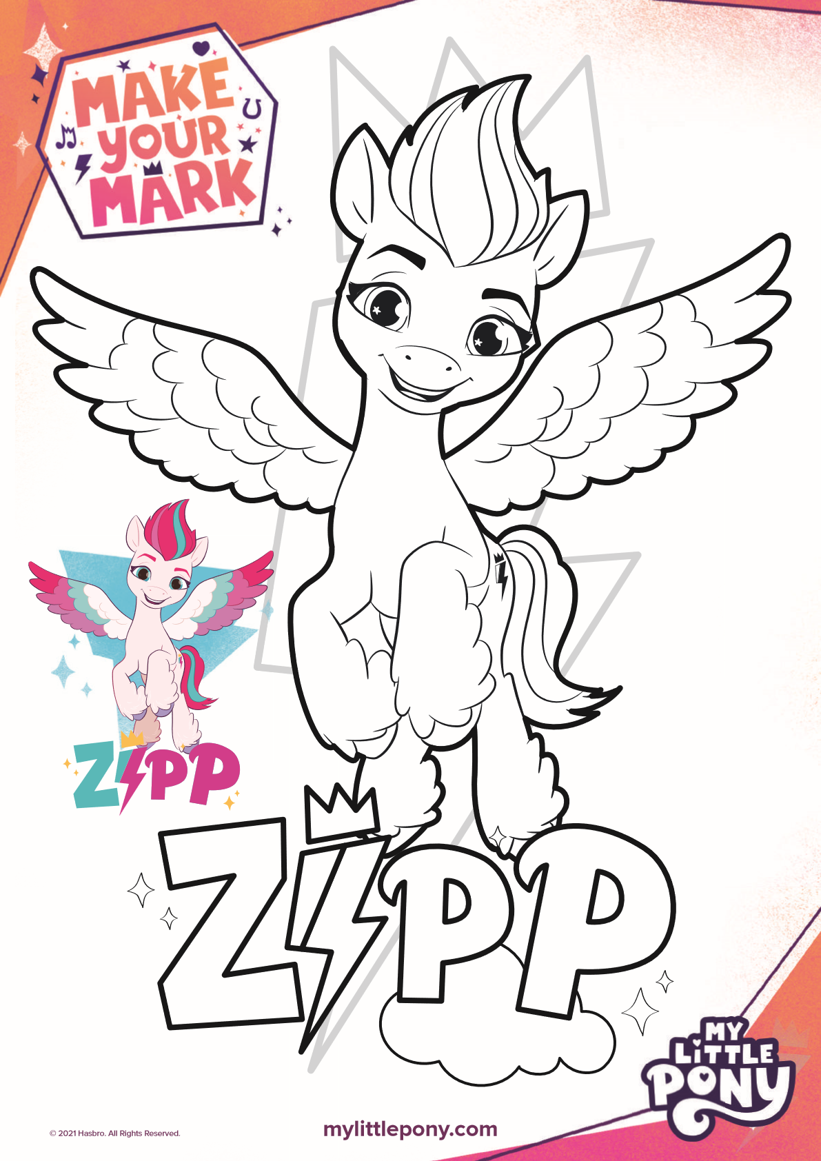 My Little Pony Zipp Storm Coloring Page - Mama Likes This