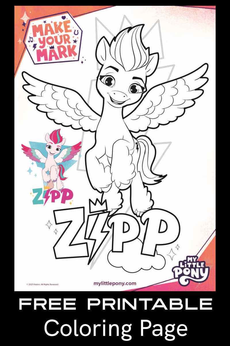 Your favorite My Little Pony fan can have some creative fun, when they color this free Zipp Storm coloring page courtesy of Netflix. 