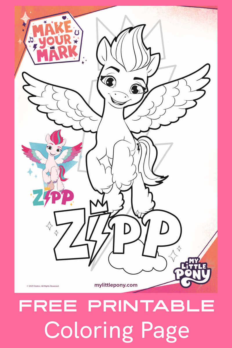Your favorite My Little Pony fan can have some creative fun, when they color this free Zipp Storm coloring page courtesy of Netflix. 