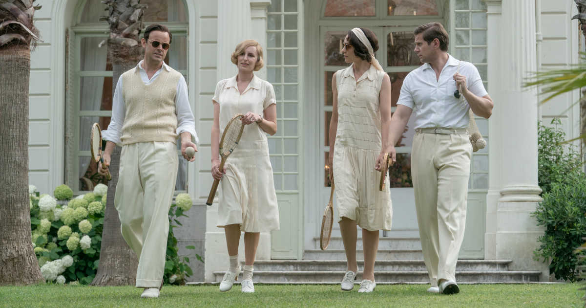 (l-r.) Harry Hadden-Paton stars as Bertie Pelham, Laura Carmichael as Lady Edith, Tuppence Middleton as Lucy Smith and Allen Leech as Tom Branson in DOWNTON ABBEY: A New Era, a Focus Features release.