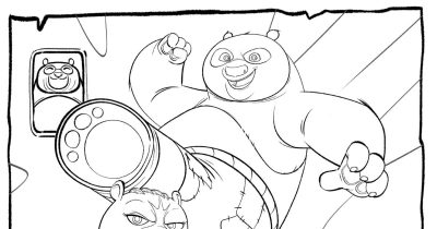feature kung fu panda po coloring page
