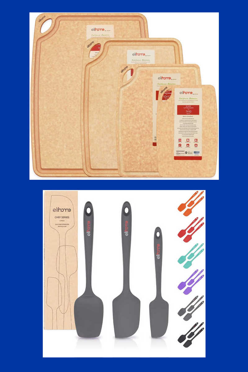 Gorgeous Elihome cutting boards and silicone spatulas look great, but these kitchen tools are also built to last. 