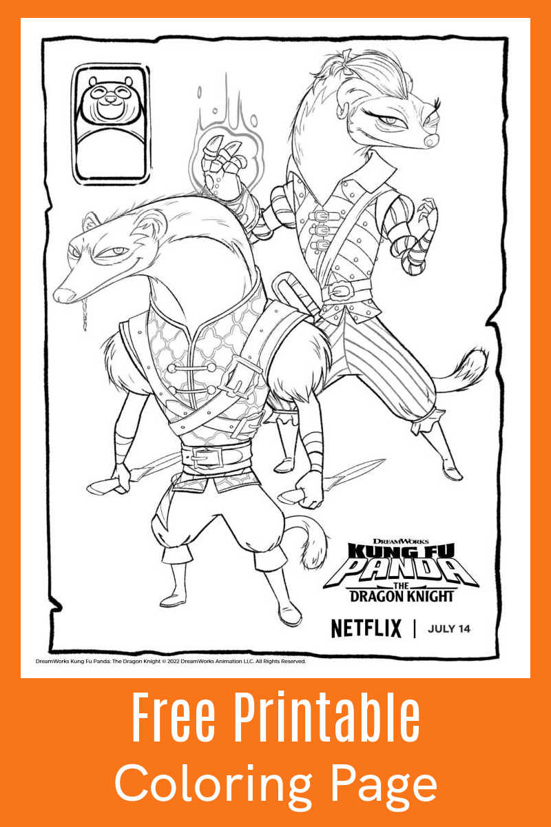 Your kids can color Klaus and Veruca Dumont, when you download the free printable pdf Kung Fu Panda weasels coloring page. 