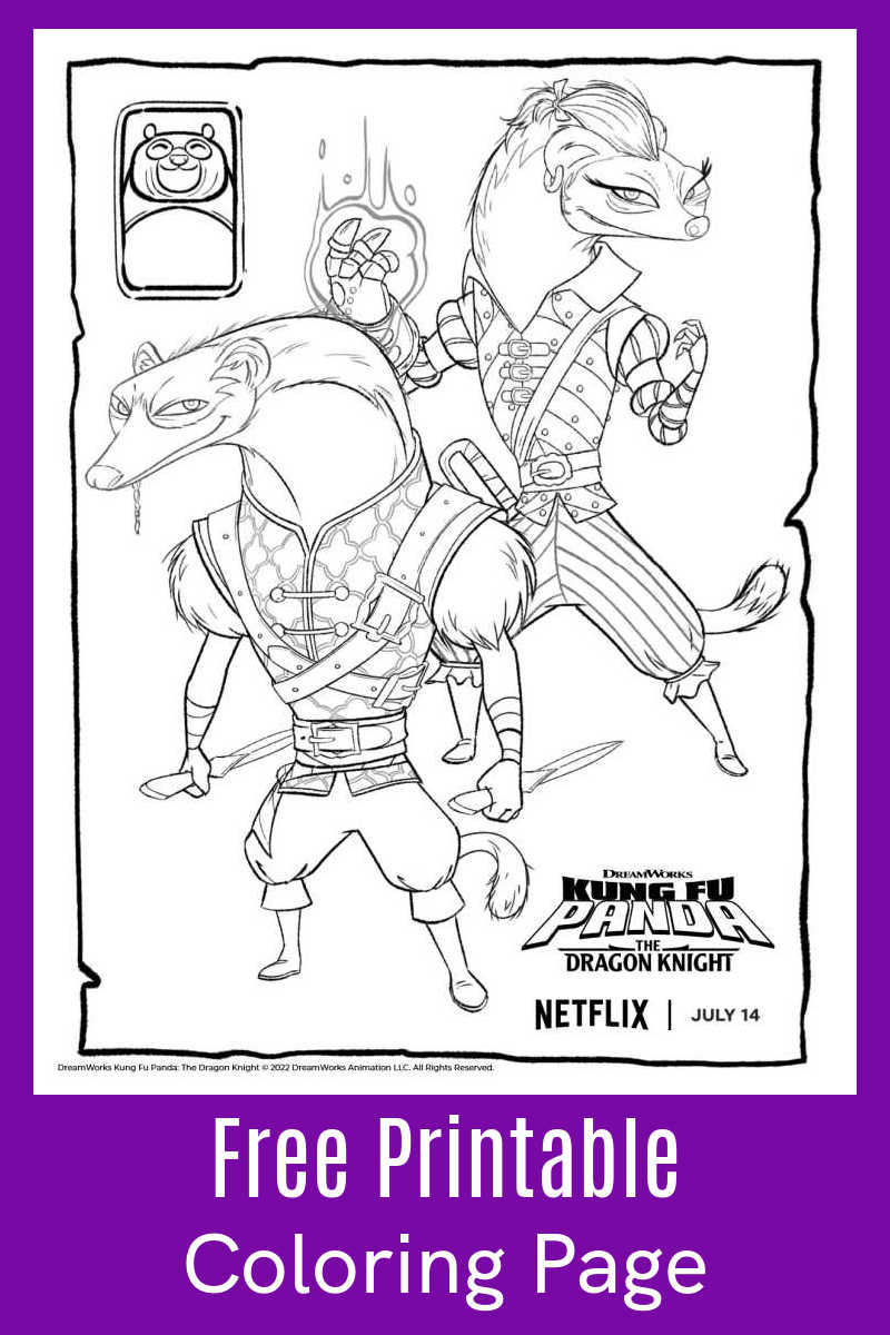 Your kids can color Klaus and Veruca Dumont, when you download the free printable pdf Kung Fu Panda weasels coloring page. 