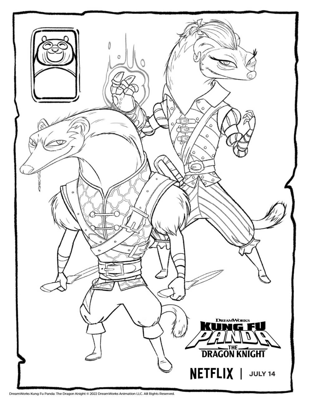 crane coloring page in pdf kung fu panda