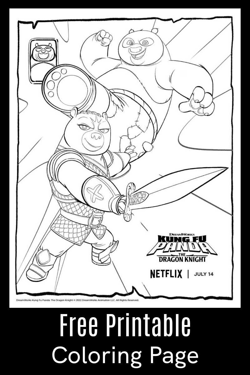 Po and Wandering Blade are ready for action, so kids will have fun with the free printable Kung Fu Panda Po coloring page.