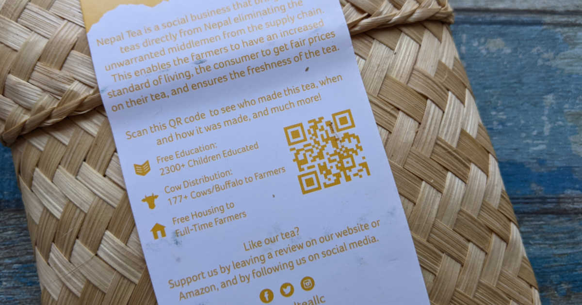 qr code on tea package