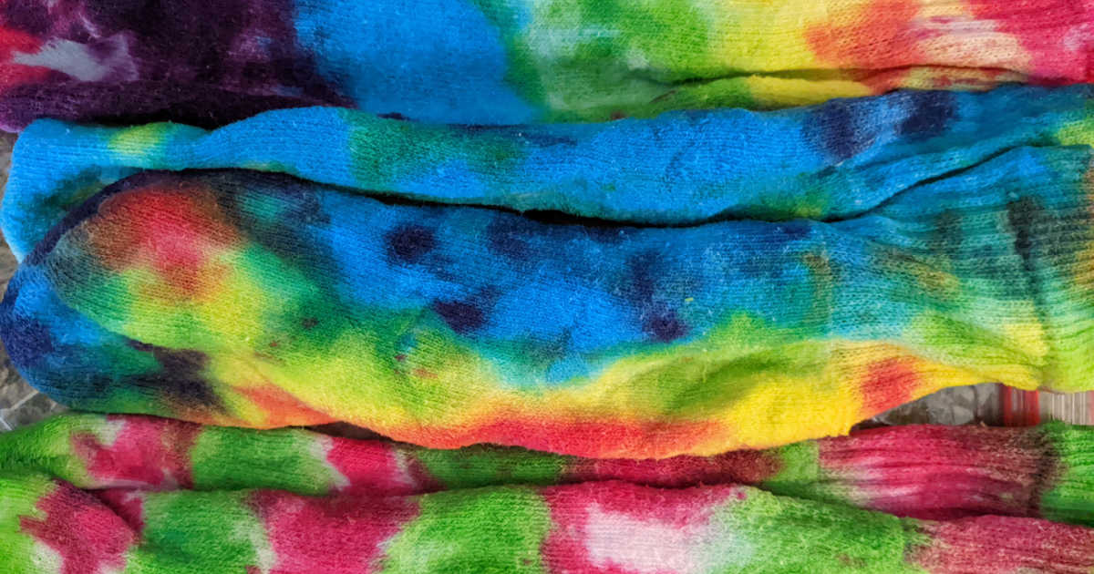 colorful tie dye socks