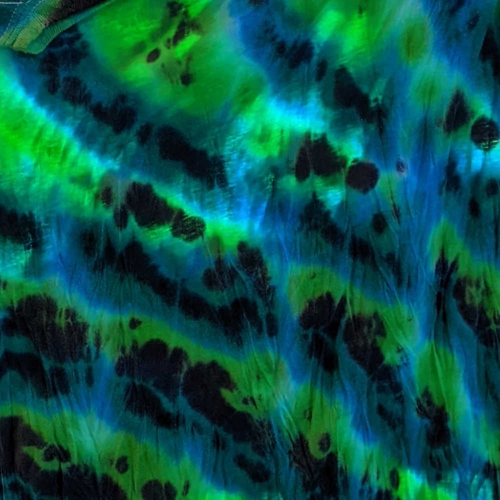 green blue and black tie dye