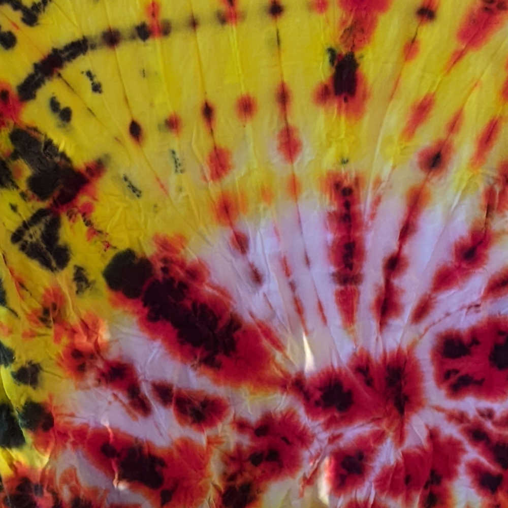 red yellow tie dye