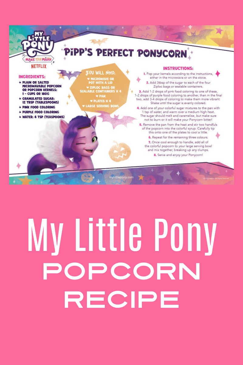 Follow this fun My Little Pony recipe, so you can make pink and purple sweet MLP popcorn that looks fun and tastes great. 