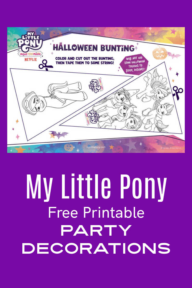 Use my free MLP printable party decorations pdf, so you can make your own My Little Pony bunting to decorate your home.