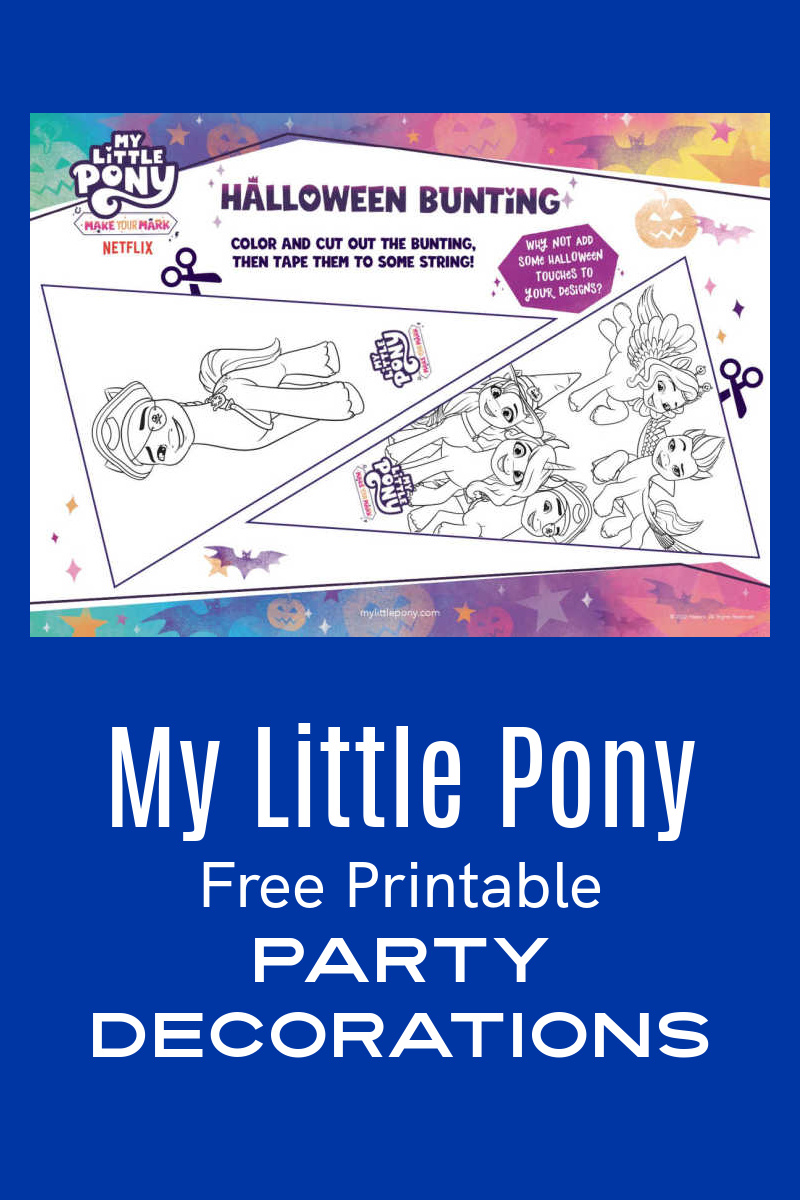 Use my free MLP printable party decorations pdf, so you can make your own My Little Pony bunting to decorate your home.
