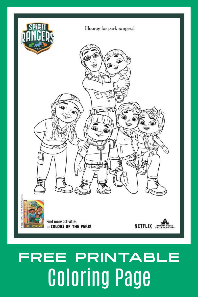 Kids who enjoy the Netflix show, will love the Spirit Rangers coloring page that features the family that love each other and the earth.