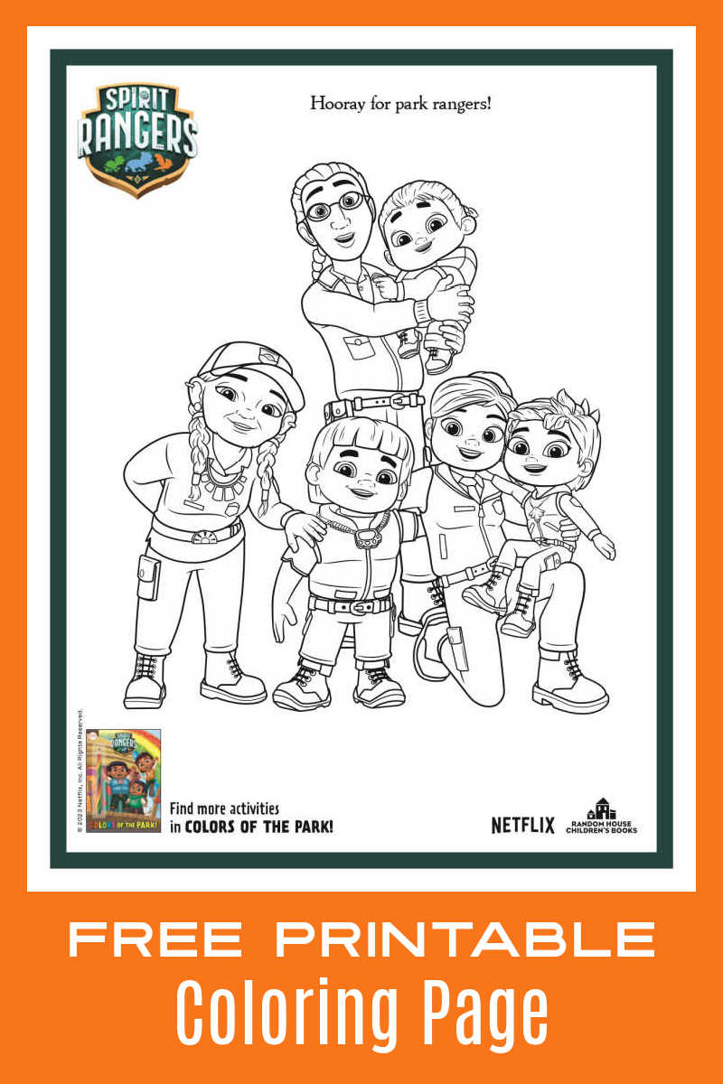 Kids who enjoy the Netflix show, will love the Spirit Rangers coloring page that features the family that love each other and the earth.